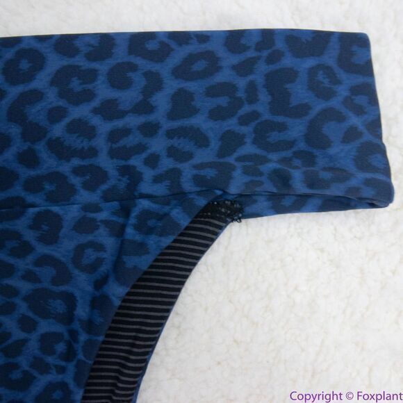 NEW Acacia Mateo bikini bottom‎ leopard animal print blue Amur, M - Picture 13 of 16